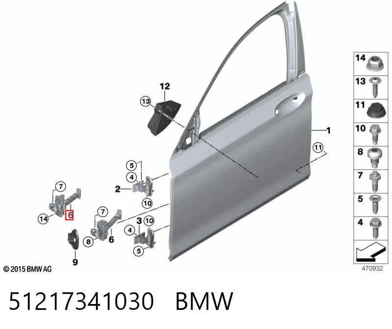 51217341030 BMW Ogranicznik drzwi przedni