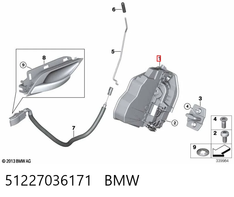 51227036171 BMW Zamek drzwi tylnych lewych