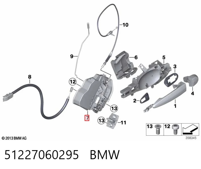 51227060295 BMW Zamek drzwi tylnych lewych