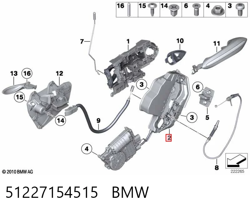 51227154515 BMW Zamek drzwi tylnych lewych