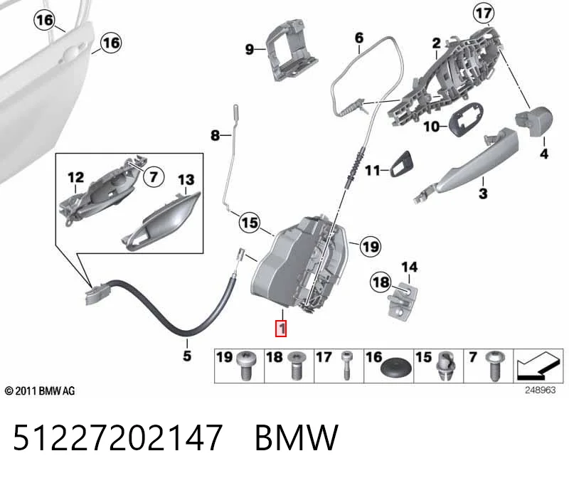 51227202147 BMW Zamek drzwi tylnych lewych
