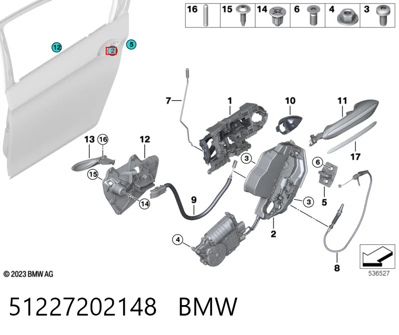 51227202148 BMW Zamek drzwi tylnych prawych