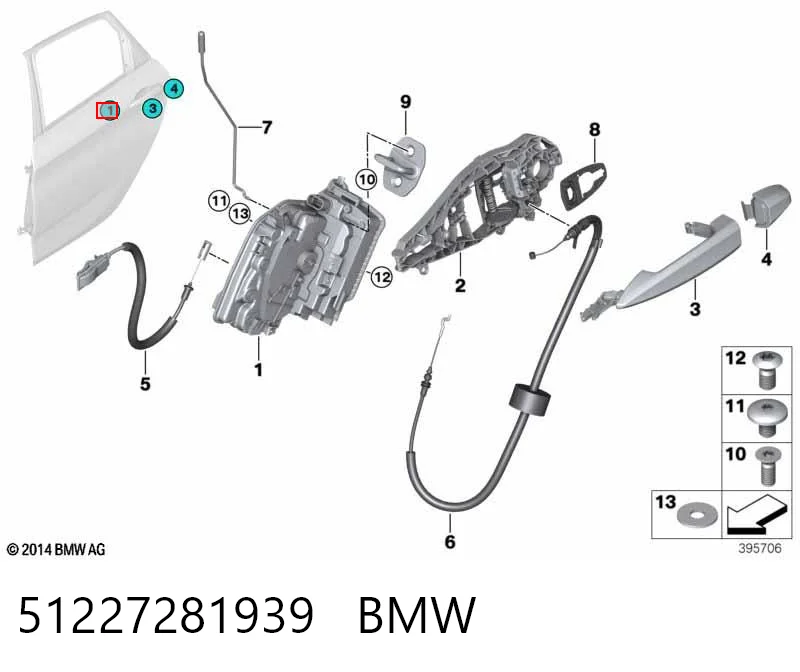 Zamek drzwi tylnych lewych Mini Cooper hatchback (F55) (2014 - 2026) cena, od 77,80 USD