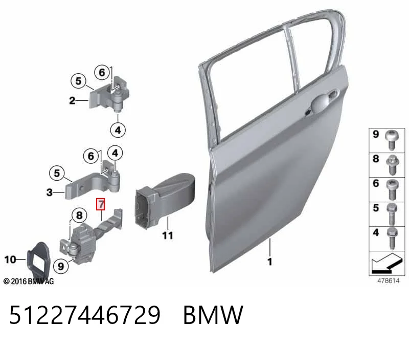 51227446729 BMW Ogranicznik drzwi tylny lewy