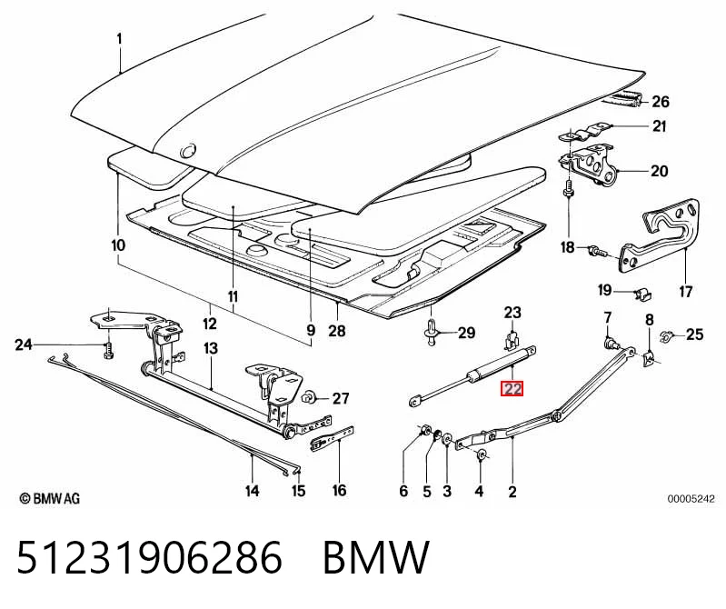 51231906286 BMW Amortyzator maski