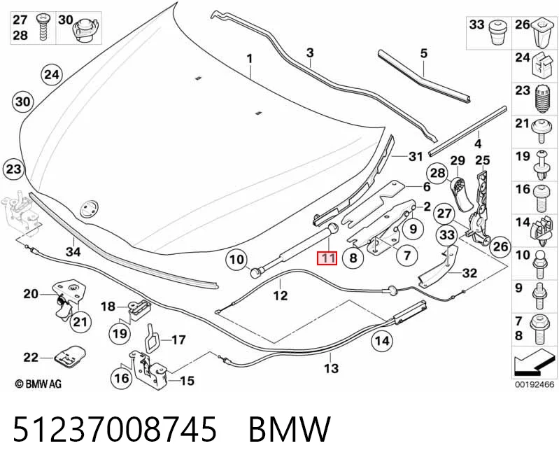 51237008745 BMW Amortyzator maski