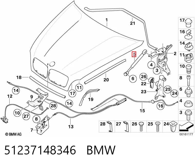 51237148346 BMW Amortyzator maski