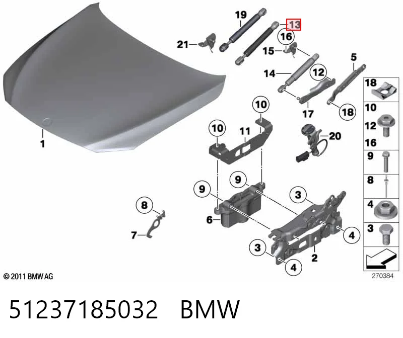 51237185032 BMW Amortyzator maski