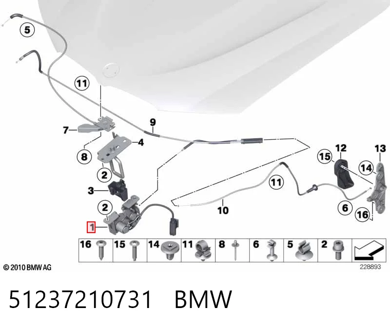 51237210731 BMW Zamek maski