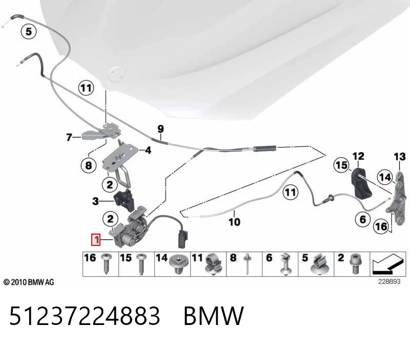 51237224883 BMW Zamek maski