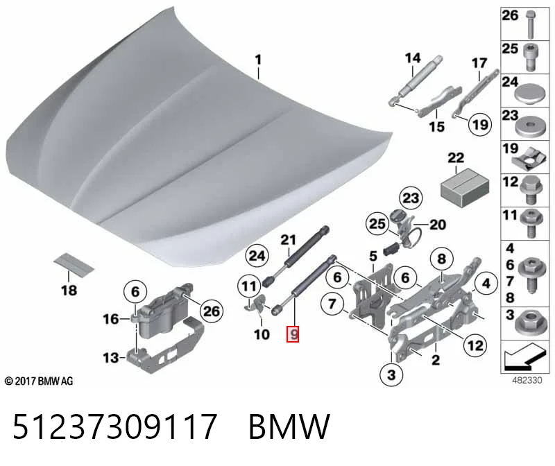 51237309117 BMW Amortyzator maski