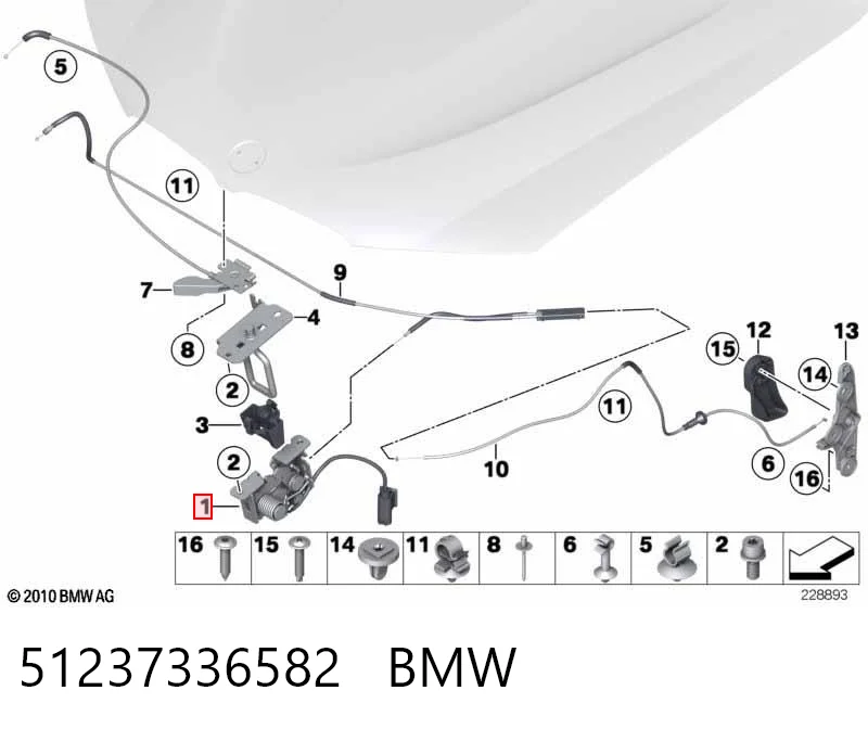 51237336582 BMW Zamek maski