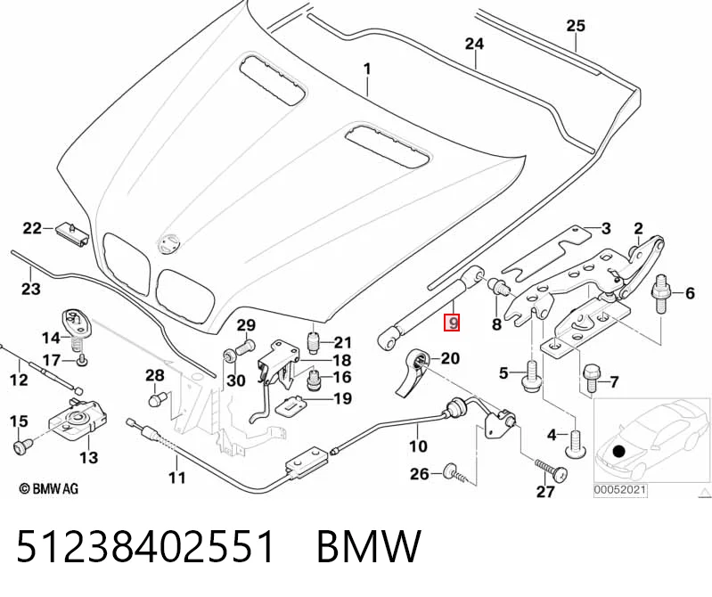 51238402551 BMW Amortyzator maski