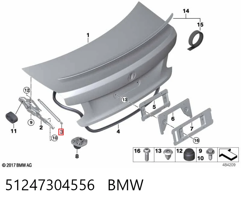 Amortyzator klapy bagażnika (3/5 drzwi-tylnych) do BMW 2  F23