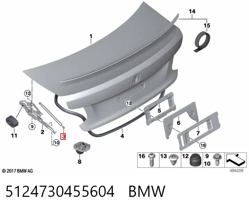Amortyzator klapy bagażnika (3/5 drzwi-tylnych) BMW 2 