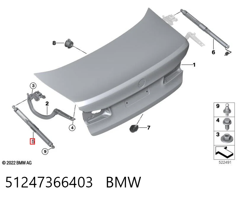  Amortyzator klapy bagażnika (3/5 drzwi-tylnych) BMW 5 
