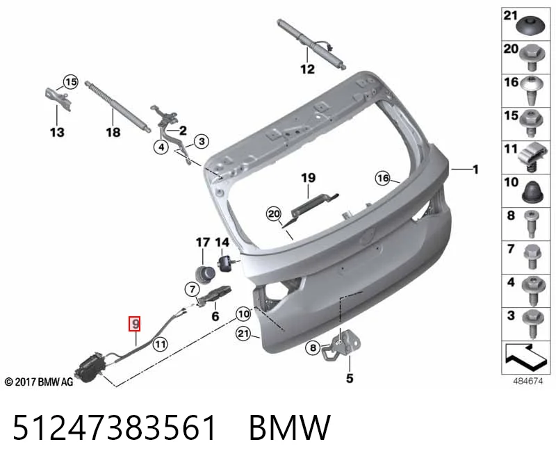 51247383561 BMW Silnik (zawór) domykania bagażnika