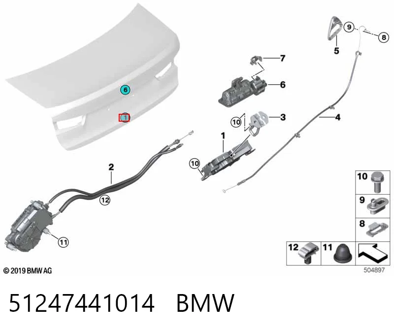 51247441014 BMW Zamek klapy bagażnika (3/5 drzwi tylnych)