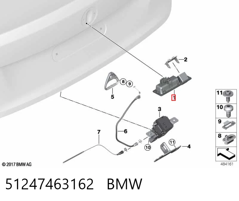 51247463162 BMW Przycisk blokady klapy bagażnika (drzwi 3/5)