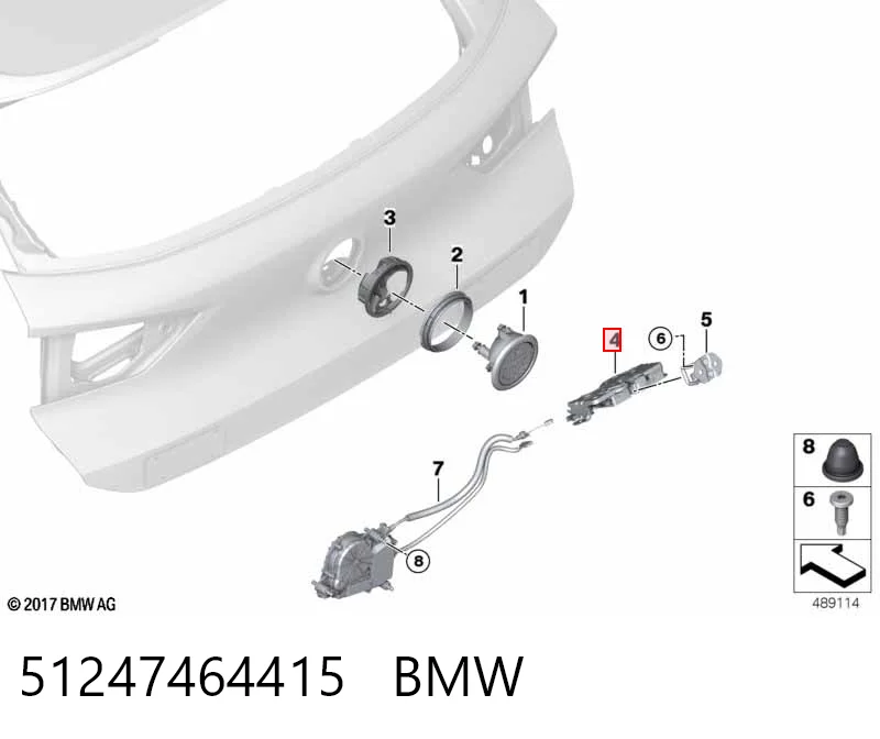 Zamek klapy bagażnika (3/5 drzwi tylnych) Mini COUNTRYMAN kombi (F60) (2016 - 2026) cena, od 101,15 USD