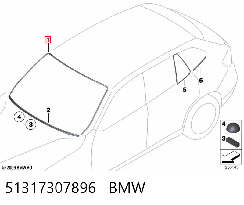 Listwa ochronna szyby przedniej do BMW X1  E84