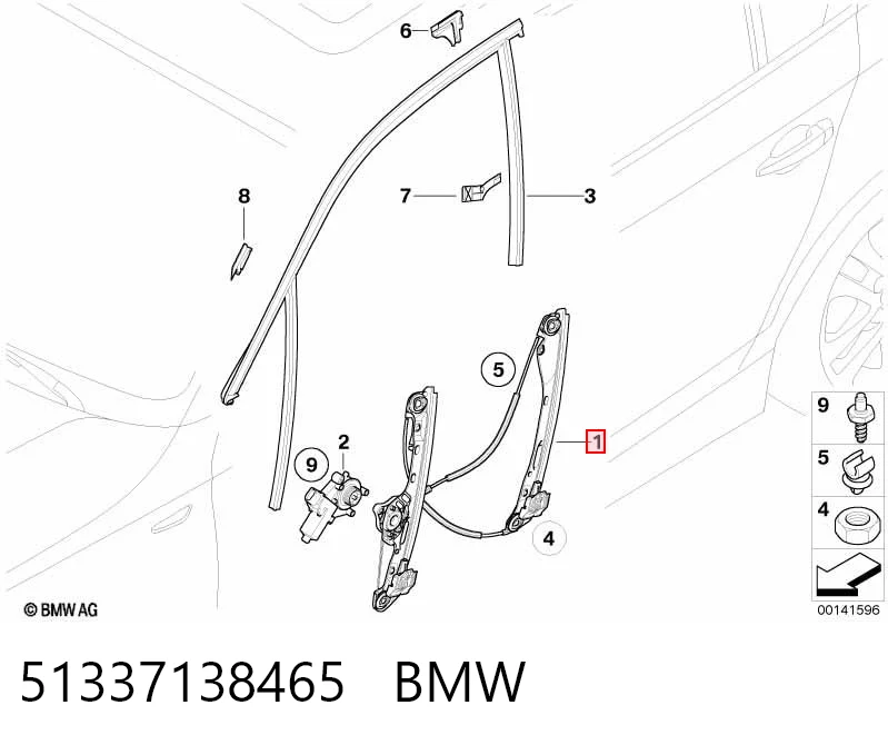 Mechanizm podnoszenia szyby drzwi przednich lewych BMW 1 hatchback (E81) (2006 - 2012) cena, od 49,74 USD