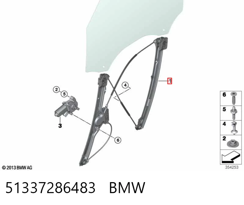 Mechanizm podnoszenia szyby drzwi przednich lewych BMW X5 SUV (F15, F85) (2013 - 2018) cena, od 79,09 USD