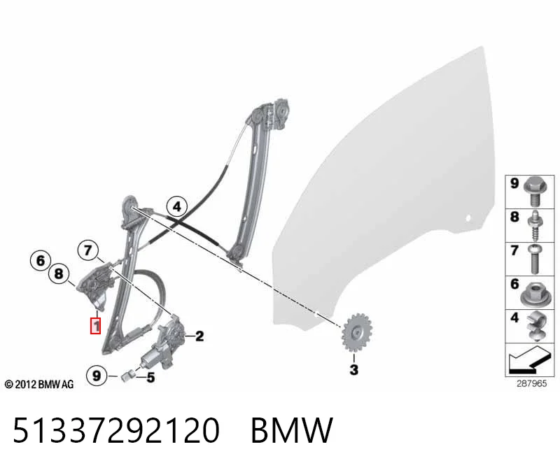 Mechanizm podnoszenia szyby drzwi przednich prawych BMW 2 kabriolet (F23) (2014 - 2021) cena, od 116,07 USD