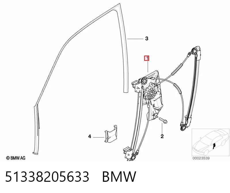  Mechanizm podnoszenia szyby drzwi przednich lewych BMW 7 