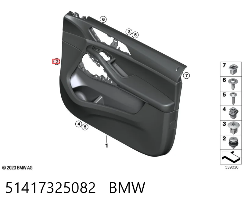 51417325082 BMW Spinka mocowania okładzin drzwi