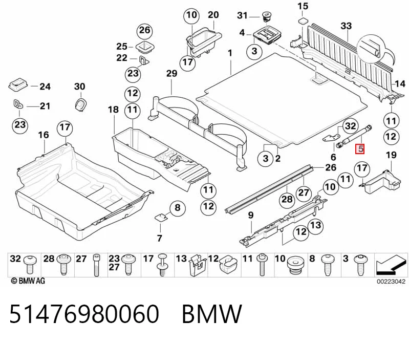 51476980060 BMW Amortyzator półki bagażnika