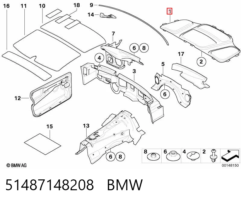 51487148208 BMW Wygluszenie maski