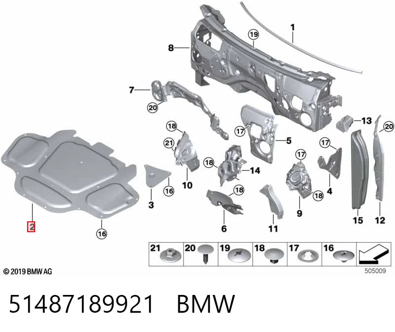 Wygluszenie maski do BMW X5  G05, F95