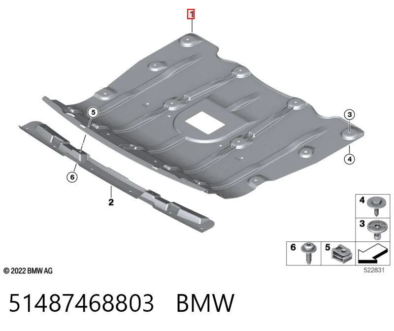 51487468803 BMW Osłona silnika, miski (przedziału silnika)