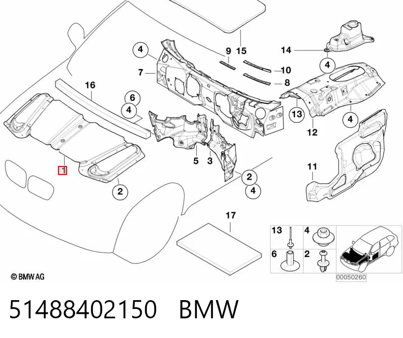 Wygluszenie maski BMW X5 SUV (E53) (2000 - 2006) cena, od 66,80 USD