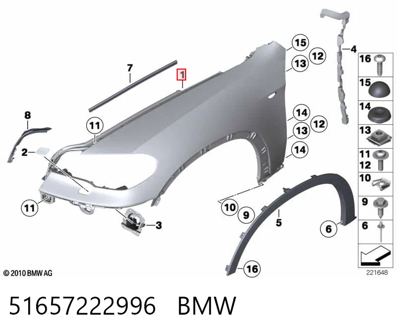  Błotnik przedni prawy BMW X5 