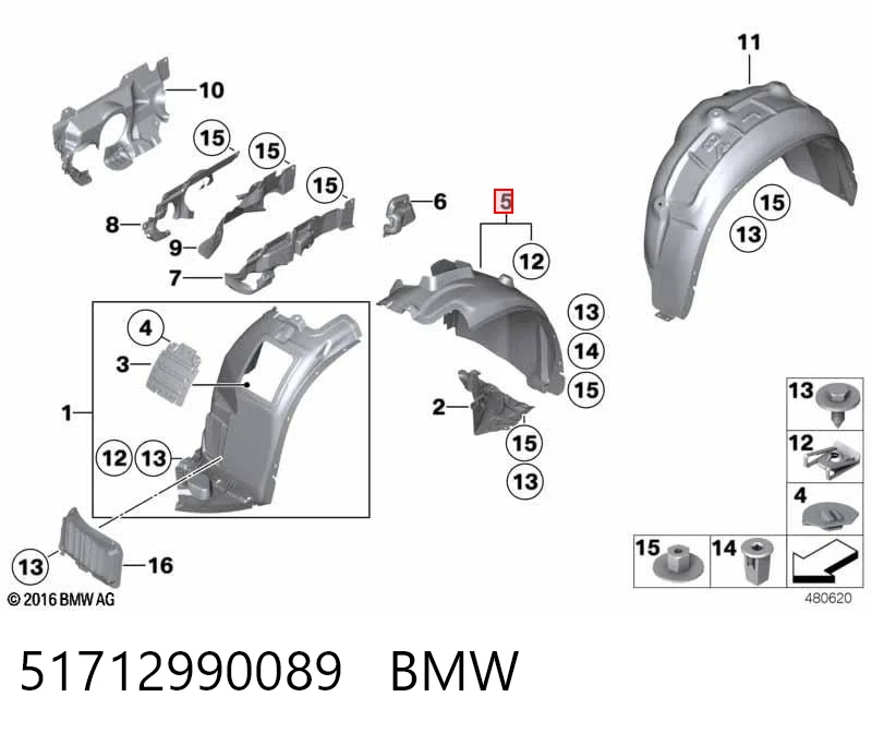 Nadkole błotnika przedniego lewe do BMW X1  E84