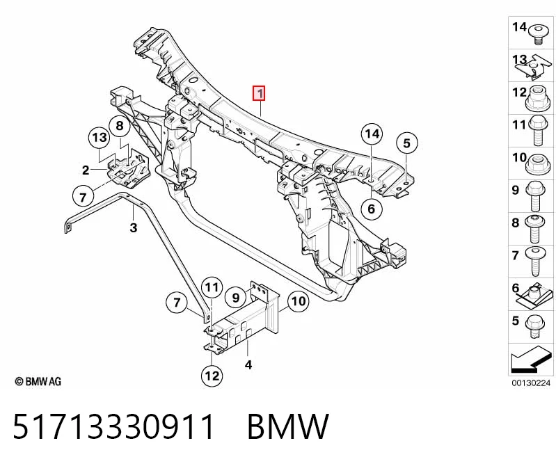 Osłona chłodnicy kompletna (panel mocowania reflektorów) BMW X3 SUV (E83) (2004 - 2010) cena, od 245,20 USD