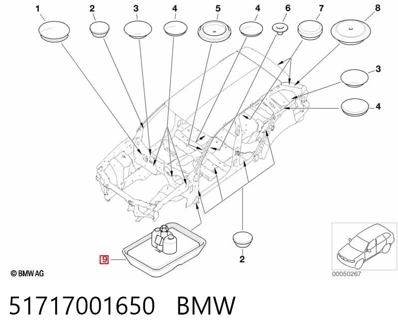 51717001650 BMW Podstawa pod podnośnik samochodu dolna