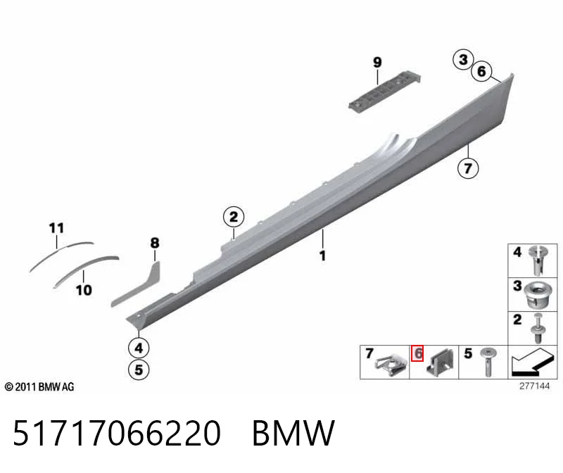 51717066220 BMW Spinka mocowania nadkola przedniego