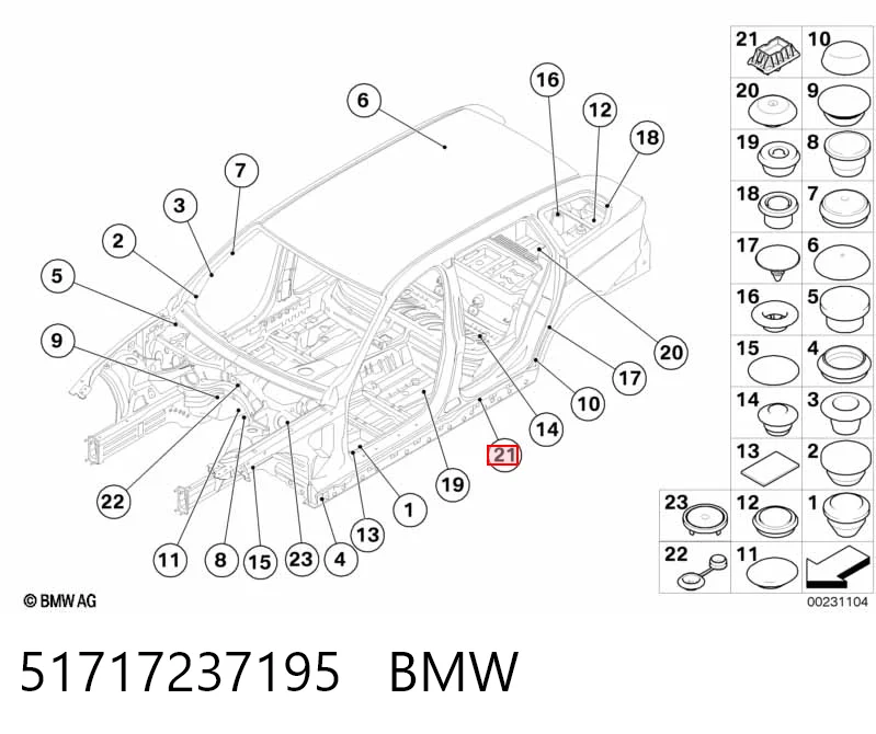 51717237195 BMW Podstawa pod podnośnik samochodu dolna