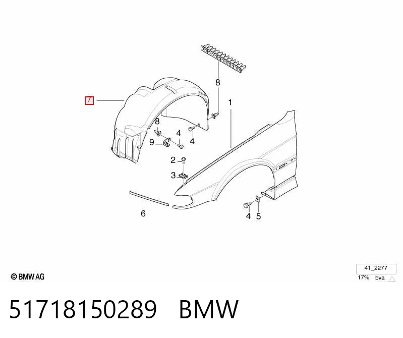 Nadkole błotnika przedniego lewe do BMW 7  E38