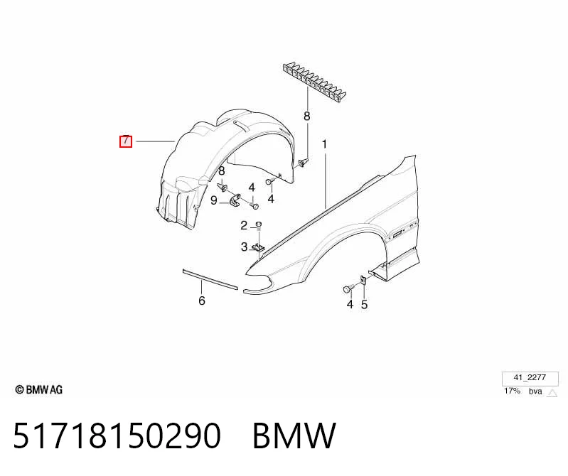 51718150290 BMW Nadkole błotnika przedniego prawe