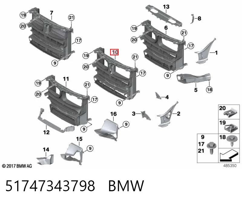 51747343798 BMW Kierownica powietrza (deflektor) chłodnicy