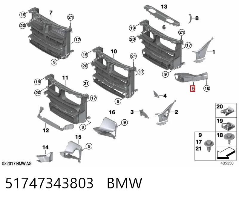 51747343803 BMW Kierownica powietrza tarczy hamulcowej lewa