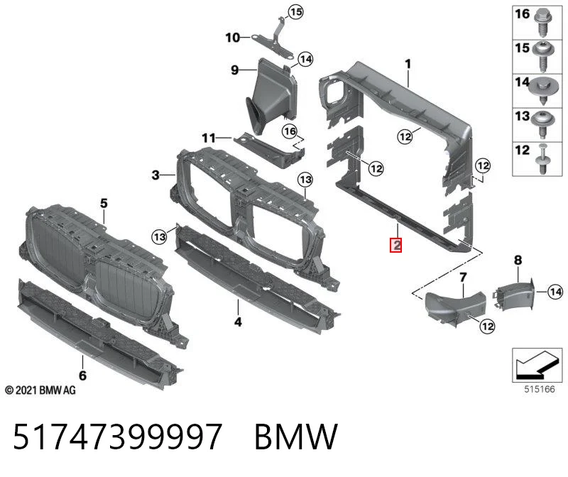 51747399997 BMW Kierownica powietrza (deflektor) chodnicy dolna