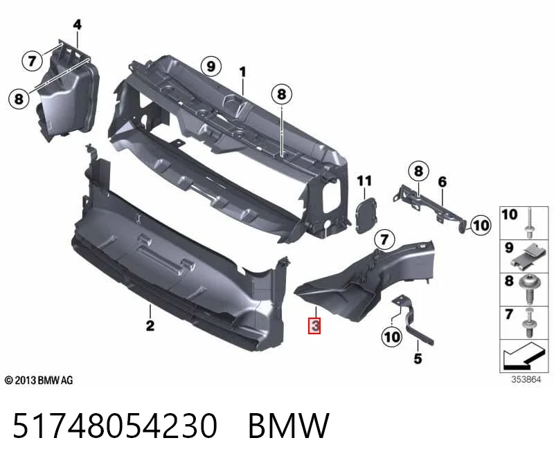 51748054230 BMW Kierownica powietrza tarczy hamulcowej prawa