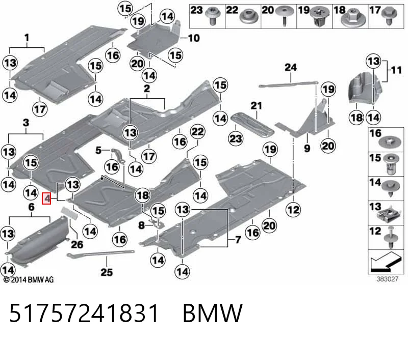 51757241831 BMW Osłona podwozia lewa