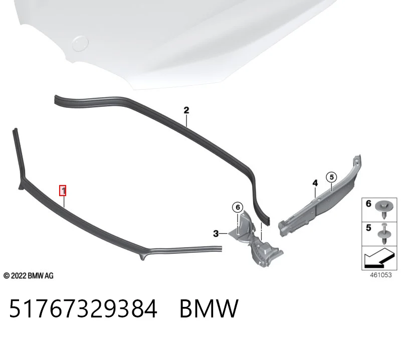 51767329384 BMW Uszczelka maski