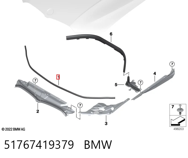 51767419379 BMW Uszczelka maski